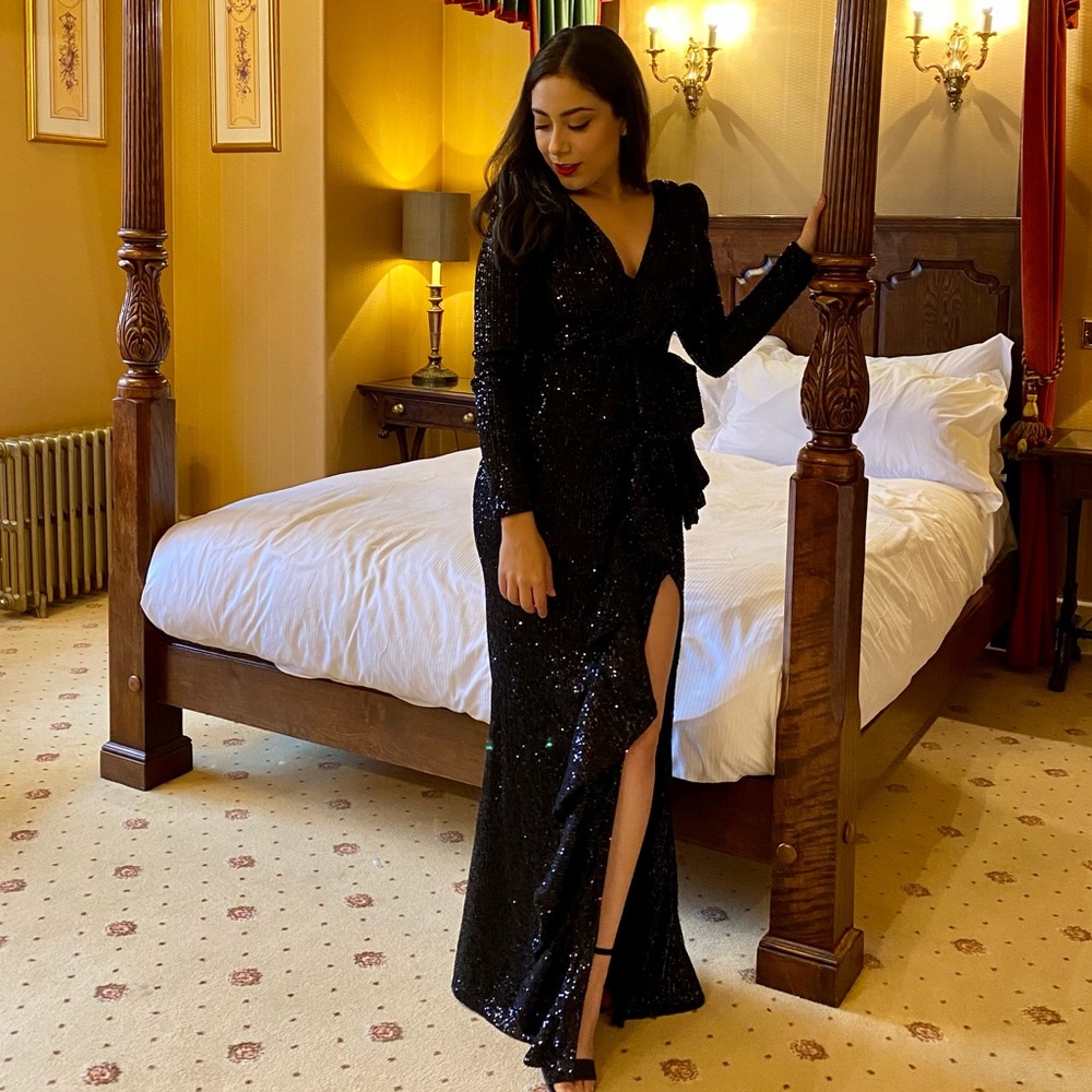Sequin Black Gown